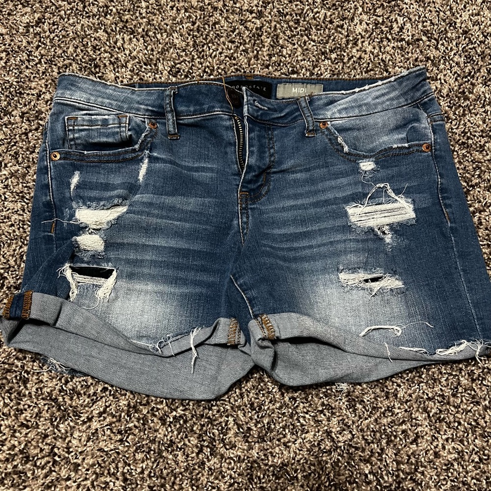 Aero midi denim shorts